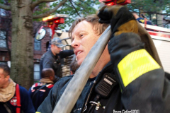 New York, A 4 alarm fire erupted in the Flabush section of Brooklyn N.Y. Firemen battled the blaze for three hours until it was put under control, about 240 firemen and Emergency Medical  Service Workers were on scene to battle the blaze. The Chief of the New York Fire Department was asked if the recent NYC  Covid vaccine mandate affected response time his response " No it did Not."
©Bruce Cotler2021