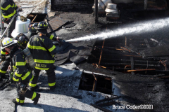 New York, A 4 alarm fire erupted in the Flabush section of Brooklyn N.Y. Firemen battled the blaze for three hours until it was put under control, about 240 firemen and Emergency Medical  Service Workers were on scene to battle the blaze. The Chief of the New York Fire Department was asked if the recent NYC  Covid vaccine mandate affected response time his response " No it did Not."
©Bruce Cotler2021
