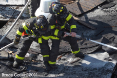 New York, A 4 alarm fire erupted in the Flabush section of Brooklyn N.Y. Firemen battled the blaze for three hours until it was put under control, about 240 firemen and Emergency Medical  Service Workers were on scene to battle the blaze. The Chief of the New York Fire Department was asked if the recent NYC  Covid vaccine mandate affected response time his response " No it did Not."
©Bruce Cotler2021