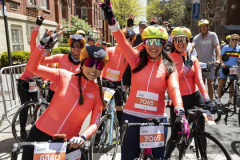 The annual NYC Five Boro Bike Tour exits the FDR Drive and passes through the Upper East Side of Manhattan as it heads to Queens 5/1/22.   Always held on the first Sunday of May, the 40 mile tour has over 30,000 participants. Copyright Jon Simon