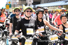 The annual NYC Five Boro Bike Tour exits the FDR Drive and passes through the Upper East Side of Manhattan as it heads to Queens 5/1/22.   Always held on the first Sunday of May, the 40 mile tour has over 30,000 participants. Copyright Jon Simon