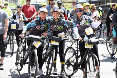 The annual NYC Five Boro Bike Tour exits the FDR Drive and passes through the Upper East Side of Manhattan as it heads to Queens 5/1/22.   Always held on the first Sunday of May, the 40 mile tour has over 30,000 participants. Copyright Jon Simon
