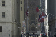 September 13, 2001--World Trade Center--Shown is Trinity Church as seen from the corner of Broad and Wall Streets Thursday September 13, 2001. (©2001 Kevin P. Coughlin/Independent Photojournalist)