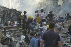 September 13, 2001--World Trade Center--Shown is a scene in Lower Manhattan/ Ground Zero of the since destroyed World Trade Center after terrorist attacks two days earlier on Tuesday September 11, 2001. (©2001 Kevin P. Coughlin/Independent Photojournalist)