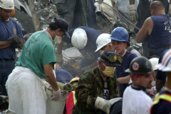 September 13, 2001--World Trade Center--Shown is a scene in Lower Manhattan/ Ground Zero of the since destroyed World Trade Center after terrorist attacks two days earlier on Tuesday September 11, 2001. (©2001 Kevin P. Coughlin/Independent Photojournalist)