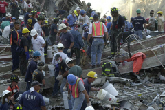 September 13, 2001--World Trade Center--Shown is a scene in Lower Manhattan/ Ground Zero of the since destroyed World Trade Center after terrorist attacks two days earlier on Tuesday September 11, 2001. (©2001 Kevin P. Coughlin/Independent Photojournalist)