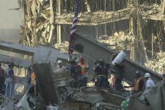 September 13, 2001--World Trade Center--Shown is a scene in Lower Manhattan/ Ground Zero of the since destroyed World Trade Center after terrorist attacks two days earlier on Tuesday September 11, 2001. (©2001 Kevin P. Coughlin/Independent Photojournalist)