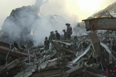 September 13, 2001--World Trade Center--Shown is a scene in Lower Manhattan/ Ground Zero of the since destroyed World Trade Center after terrorist attacks two days earlier on Tuesday September 11, 2001. (©2001 Kevin P. Coughlin/Independent Photojournalist)