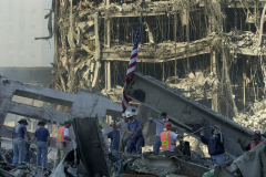 September 13, 2001--World Trade Center--Shown is a scene in Lower Manhattan/ Ground Zero of the since destroyed World Trade Center after terrorist attacks two days earlier on Tuesday September 11, 2001. (©2001 Kevin P. Coughlin/Independent Photojournalist)