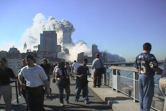September 11, 2001

photos taken from my helmet cam on my way to the scene. i got as far as the Stuyvesant Bridge next to the High School before i got hurt and needed help

Photo By David Torres