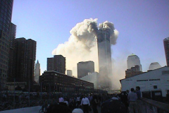 September 11, 2001

photos taken from my helmet cam on my way to the scene. i got as far as the Stuyvesant Bridge next to the High School before i got hurt and needed help

Photo By David Torres