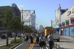 September 11, 2001

photos taken from my helmet cam on my way to the scene. i got as far as the Stuyvesant Bridge next to the High School before i got hurt and needed help

Photo By David Torres