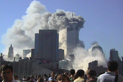 September 11, 2001

photos taken from my helmet cam on my way to the scene. i got as far as the Stuyvesant Bridge next to the High School before i got hurt and needed help

Photo By David Torres