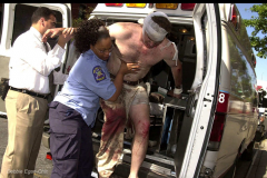 Photos Egan-Chin,Debbie
Sept. 11th injured man is brought to LIC Hospital in Brooklyn.