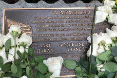 Memorial plaque at Malverne, NY, LIRR station for victims of 9/11 who lived in the town of Malverne.