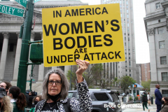 May 3, 2022  Rally for Woman's reproductive rights held in front of the Thurgood Marshall Federal Court House in New York City.