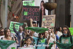NEW YORK, NY - JULY  9:  Supporters of abortion during an abortion rights march in midtown Manhattan  on July 9, 2022 in New York City. (Photo by Porter Binks)