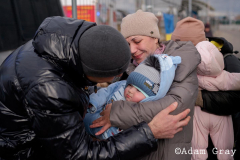 Ukrainian refugees cross to Dorohusk / Chelm, Poland. The number of refugees has now exceeded 2 million