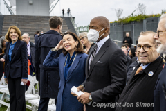 Mayor Eric Adams and Governor Kathy Hochul along with members of the Hudson River Park Trust cut the ribbon for the grand opening of a public rooftop park on top of Pier 57 in Manhattan, 4/18/22.