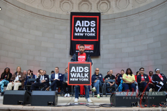 Jon Mallow (Chair, GMHC Board District) speaking at 2022 AIDS Walk in New York City.