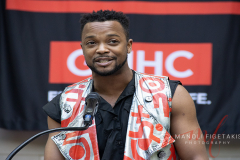 J. Harrison Ghee speaking at 2022 AIDS Walk in New York City.