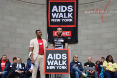 L. Steven Taylor and Jason Veasey speaking at 2022 AIDS Walk in New York City.