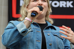 Emily Walton sing a song to conclude 2022 AIDS Walk in New York City Ceremony.