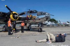 Farmingdale, New York,  -- In preparation of Memorial Day Weekend, Farmingdale’s American Airpower Museum (AAM) continues their historic participation in the Jones Beach Air Show, flying the Museum’s fabled "Arsenal of Democracy" warbirds over Jones Beach on Saturday, May 29th and Sunday, May 30th!  AAM’s squadron of iconic and meticulously restored vintage military aircraft includes a B-25 Mitchell Bomber, Douglas C-47 Skytrain, Grumman TBM Avenger Torpedo Bomber, Curtiss P-40 Flying Tiger, P-51D Mustang Fighter, AT28D5 Nomad Vietnam Era Fighter and AT-6 Texan.