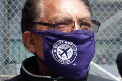 NEW YORK - Airport workers rally for fair contract. 10,000 workers at the 3 major airports in the New York Tri-State area hold signs and demand a fair contract including health benefits.Over 250 members of 32Bj union hold signs and chant in front of terminal 5 at John F. Kennedy airport some elected officials speak to the protestors.