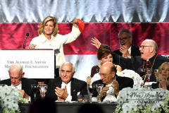 The 76th Alfred E Smith Dinner
Javits Center Expansion
429 11th Avenue
New York, NY
Thursday, October 21, 2021
For Credit:  Mary DiBiase Blaich

The Honorable Condoleezza Rice, 66th Secretary of State of the United States, was this year’s Keynote Speaker for the 76th Annual Alfred E. Smith Memorial Foundation Dinner,  The dinner was held on Thursday, October 21, 2021 at the Javits Center Expansion located at 429 11th Ave, New York, NY 10001 at 7:00PM.
Secretary Rice shared the dais with Timothy Cardinal Dolan, Archbishop of New York. This year’s  “Happy Warrior” award recipient was Mr. Frank Bennack, Jr who received his award from Mary Callahan Erdos, Vice-Chair of the Alfred E Smith Foundation. The evening also featured a prerecorded video by President George W. Bush, a former Keynote Speaker who wore a T-shirt with a tuxedo print on the front.