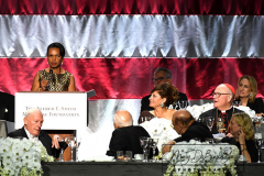 The 76th Alfred E Smith Dinner
Javits Center Expansion
429 11th Avenue
New York, NY
Thursday, October 21, 2021
For Credit:  Mary DiBiase Blaich

The Honorable Condoleezza Rice, 66th Secretary of State of the United States, was this year’s Keynote Speaker for the 76th Annual Alfred E. Smith Memorial Foundation Dinner,  The dinner was held on Thursday, October 21, 2021 at the Javits Center Expansion located at 429 11th Ave, New York, NY 10001 at 7:00PM.
Secretary Rice shared the dais with Timothy Cardinal Dolan, Archbishop of New York. This year’s  “Happy Warrior” award recipient was Mr. Frank Bennack, Jr who received his award from Mary Callahan Erdos, Vice-Chair of the Alfred E Smith Foundation. The evening also featured a prerecorded video by President George W. Bush, a former Keynote Speaker who wore a T-shirt with a tuxedo print on the front.