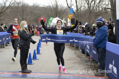 February 26, 2022: The Al Gordon 4 Mile race is held in Prospect Park, Brooklyn, honoring Al Gordon and his lifelong commitment to running. Here Nicolette Lawrence finished 1st for the women. Time 22:26 Copyright Jon Simon
