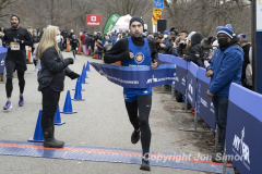 February 26, 2022: The Al Gordon 4 Mile race is held in Prospect Park, Brooklyn, honoring Al Gordon and his lifelong commitment to running. Here Zackary Harris finishes 1st for the Non-Binary. Time 24:51 Copyright Jon Simon