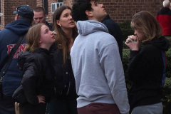 April 4, 2022  New York,  All-Hands Fire in apartment building in Sheepshead Bay Brooklyn neighborhood. approximately 50 firefighters and 2 Ambulances arrived to flames shooting out  of the windows.