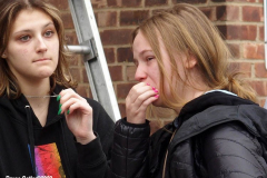 April 4, 2022  New York,  All-Hands Fire in apartment building in Sheepshead Bay Brooklyn neighborhood. approximately 50 firefighters and 2 Ambulances arrived to flames shooting out  of the windows.