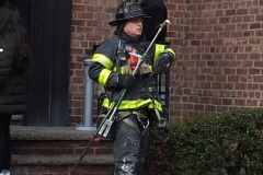 April 4, 2022  New York,  All-Hands Fire in apartment building in Sheepshead Bay Brooklyn neighborhood. approximately 50 firefighters and 2 Ambulances arrived to flames shooting out  of the windows.