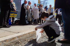 An “ad-hoc” committee of Rabbis for Peace in Ukraine organized a peaceful rally in front of the United States Mission to the UN. In order to “raise a voice of moral conscience.” During the Fast of Esther on the eve of Purim. Rabbi  Avi Weiss of The Bayit and other Rabbinical community figures spoke to the public on the need for peace and understanding and necessity to end the war. 
In conclusion of the rally was a peaceful civil disobedience.  
Manhattan, NYC. Wednesday, March 16, 2022. (C) Bianca Otero