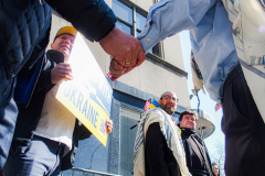 An “ad-hoc” committee of Rabbis for Peace in Ukraine organized a peaceful rally in front of the United States Mission to the UN. In order to “raise a voice of moral conscience.” During the Fast of Esther on the eve of Purim. Rabbi  Avi Weiss of The Bayit and other Rabbinical community figures spoke to the public on the need for peace and understanding and necessity to end the war. 
In conclusion of the rally was a peaceful civil disobedience.  
Manhattan, NYC. Wednesday, March 16, 2022. (C) Bianca Otero
