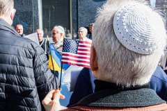 An “ad-hoc” committee of Rabbis for Peace in Ukraine organized a peaceful rally in front of the United States Mission to the UN. In order to “raise a voice of moral conscience.” During the Fast of Esther on the eve of Purim. Rabbi  Avi Weiss of The Bayit and other Rabbinical community figures spoke to the public on the need for peace and understanding and necessity to end the war. 
In conclusion of the rally was a peaceful civil disobedience.  
Manhattan, NYC. Wednesday, March 16, 2022. (C) Bianca Otero