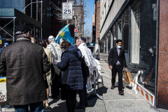 An “ad-hoc” committee of Rabbis for Peace in Ukraine organized a peaceful rally in front of the United States Mission to the UN. In order to “raise a voice of moral conscience.” During the Fast of Esther on the eve of Purim. Rabbi  Avi Weiss of The Bayit and other Rabbinical community figures spoke to the public on the need for peace and understanding and necessity to end the war. 
In conclusion of the rally was a peaceful civil disobedience.  
Manhattan, NYC. Wednesday, March 16, 2022. (C) Bianca Otero