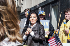 An “ad-hoc” committee of Rabbis for Peace in Ukraine organized a peaceful rally in front of the United States Mission to the UN. In order to “raise a voice of moral conscience.” During the Fast of Esther on the eve of Purim. Rabbi  Avi Weiss of The Bayit and other Rabbinical community figures spoke to the public on the need for peace and understanding and necessity to end the war. 
In conclusion of the rally was a peaceful civil disobedience.  
Manhattan, NYC. Wednesday, March 16, 2022. (C) Bianca Otero