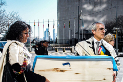 An “ad-hoc” committee of Rabbis for Peace in Ukraine organized a peaceful rally in front of the United States Mission to the UN. In order to “raise a voice of moral conscience.” During the Fast of Esther on the eve of Purim. Rabbi  Avi Weiss of The Bayit and other Rabbinical community figures spoke to the public on the need for peace and understanding and necessity to end the war. 
In conclusion of the rally was a peaceful civil disobedience.  
Manhattan, NYC. Wednesday, March 16, 2022. (C) Bianca Otero