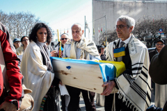 An “ad-hoc” committee of Rabbis for Peace in Ukraine organized a peaceful rally in front of the United States Mission to the UN. In order to “raise a voice of moral conscience.” During the Fast of Esther on the eve of Purim. Rabbi  Avi Weiss of The Bayit and other Rabbinical community figures spoke to the public on the need for peace and understanding and necessity to end the war. 
In conclusion of the rally was a peaceful civil disobedience.  
Manhattan, NYC. Wednesday, March 16, 2022. (C) Bianca Otero