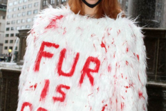 New York,   Anti Fur protest in Manhattan. Protestors marched through the streets of Manhattan and targeted high end clothes stores that sell Fur products.