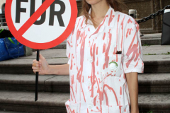 New York,   Anti Fur protest in Manhattan. Protestors marched through the streets of Manhattan and targeted high end clothes stores that sell Fur products.