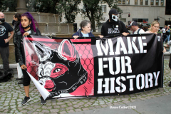New York,   Anti Fur protest in Manhattan. Protestors marched through the streets of Manhattan and targeted high end clothes stores that sell Fur products.