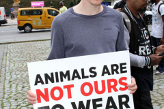 New York,   Anti Fur protest in Manhattan. Protestors marched through the streets of Manhattan and targeted high end clothes stores that sell Fur products.