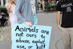 New York,   Anti Fur protest in Manhattan. Protestors marched through the streets of Manhattan and targeted high end clothes stores that sell Fur products.