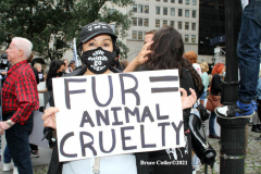 New York,   Anti Fur protest in Manhattan. Protestors marched through the streets of Manhattan and targeted high end clothes stores that sell Fur products.