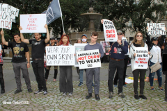 New York,   Anti Fur protest in Manhattan. Protestors marched through the streets of Manhattan and targeted high end clothes stores that sell Fur products.